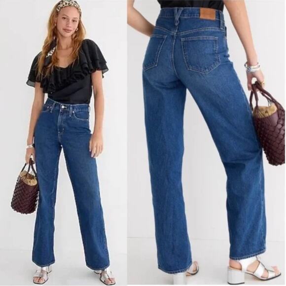 J. CREW High-Rise '90s Wide-Leg Jean in Antique Blue Wash Sz 31 NWT {W51}
